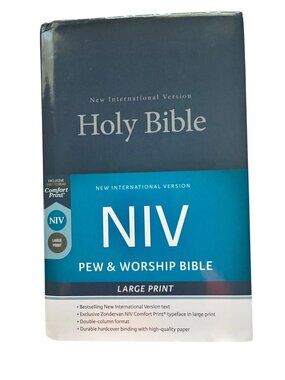 NIV Pew & Worship Bible Large Print Hardcover With Double Columns w/Dustjacket